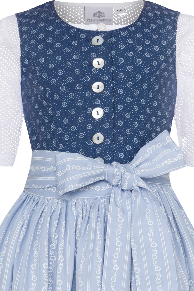 Kinderdirndl aus reiner Baumwolle - dunkelblau