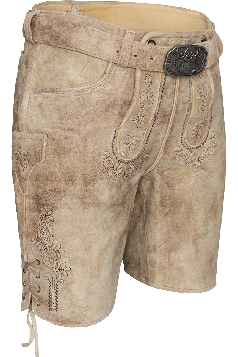 Kurze Lederhose mit Gürtel