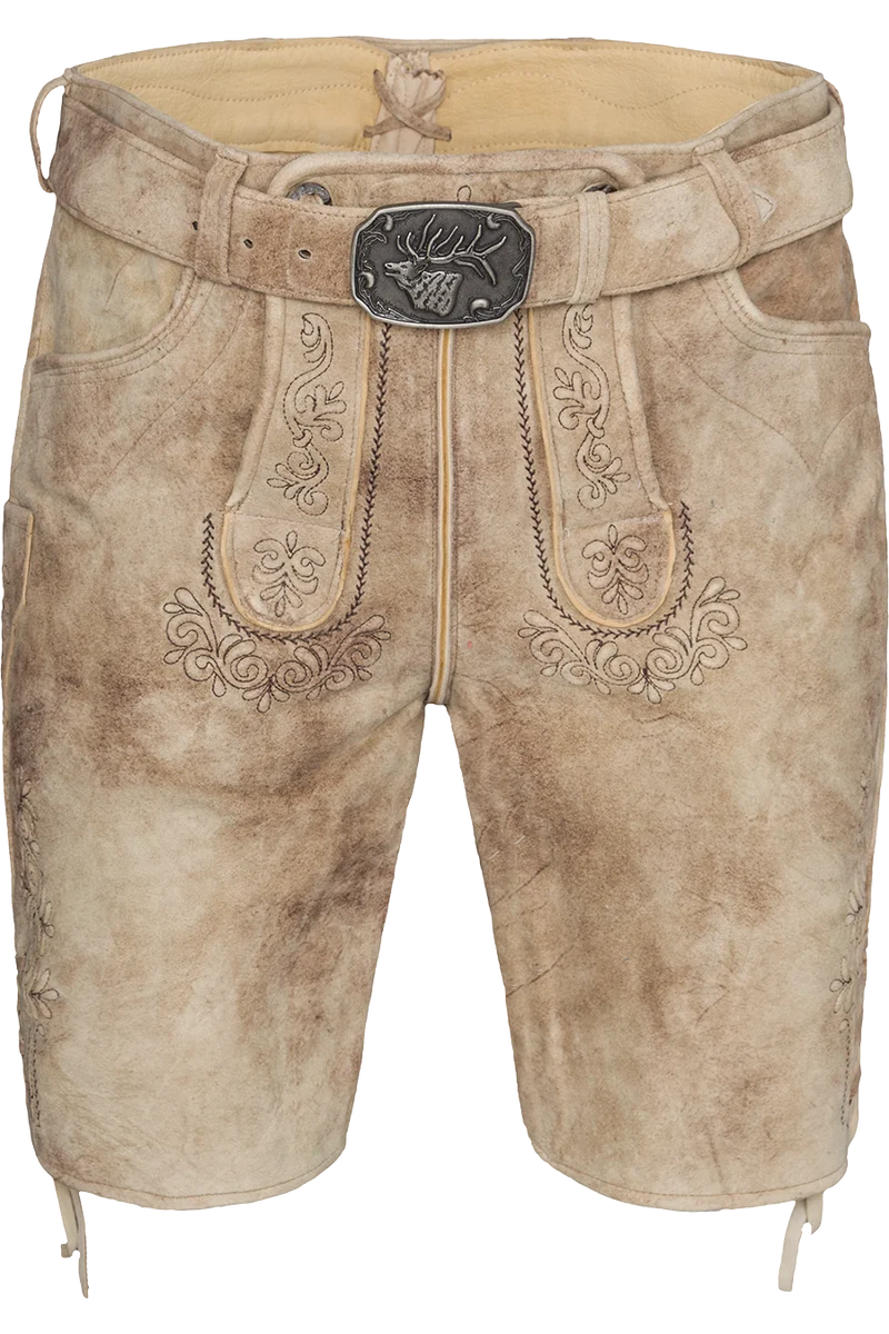 Kurze Lederhose mit Gürtel