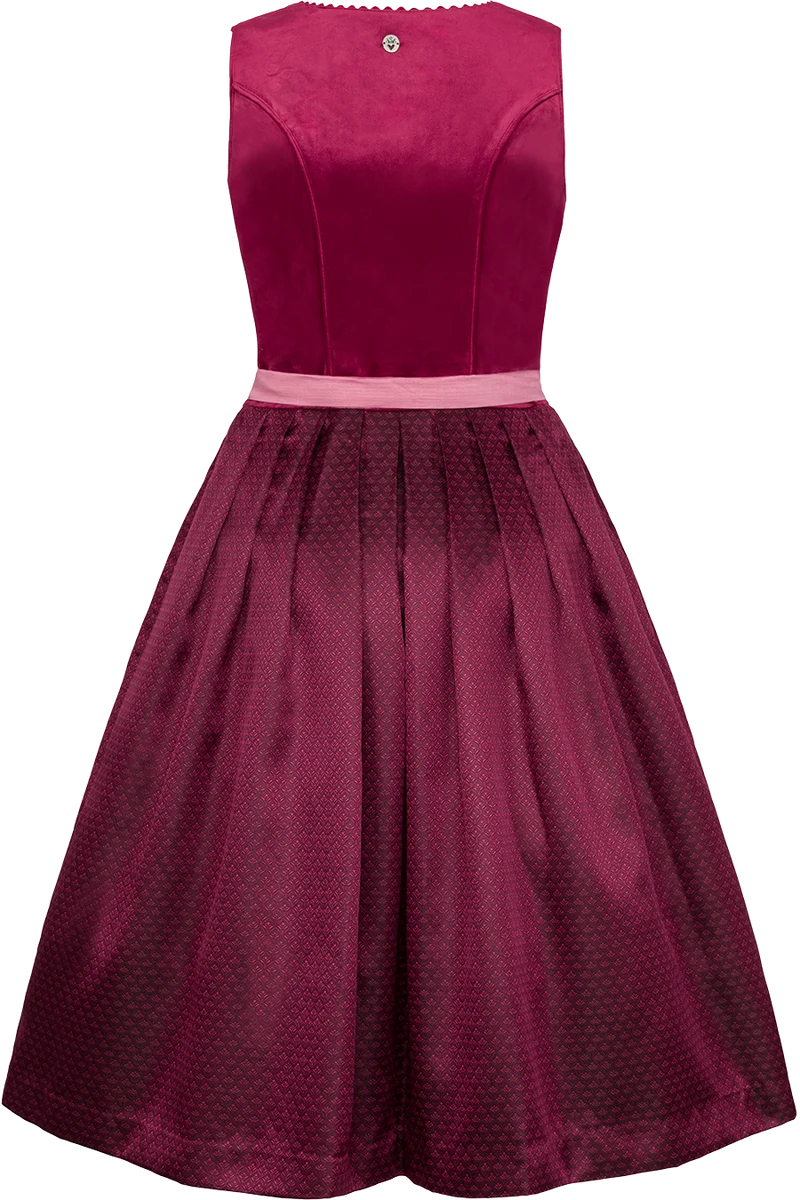 Midi-Dirndl mit Samtoberteil und Herzausschnitt