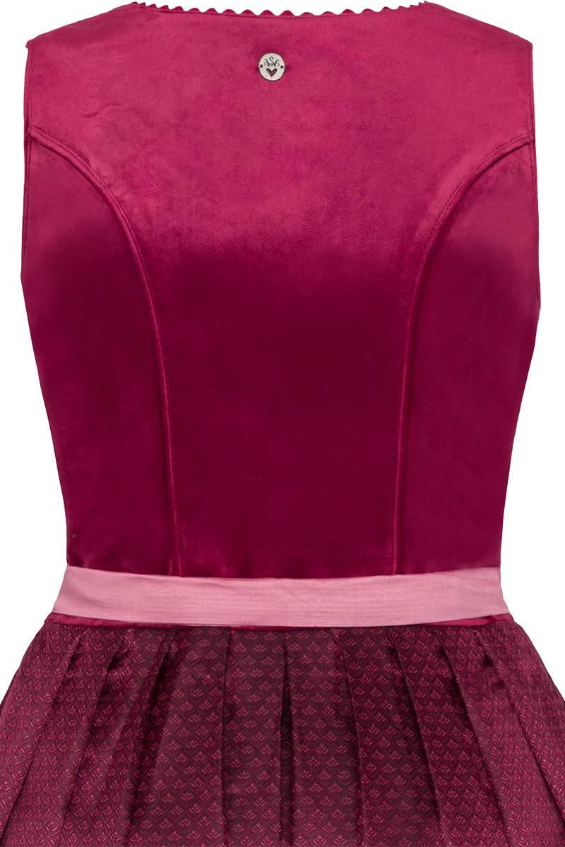 Midi-Dirndl mit Samtoberteil und Herzausschnitt