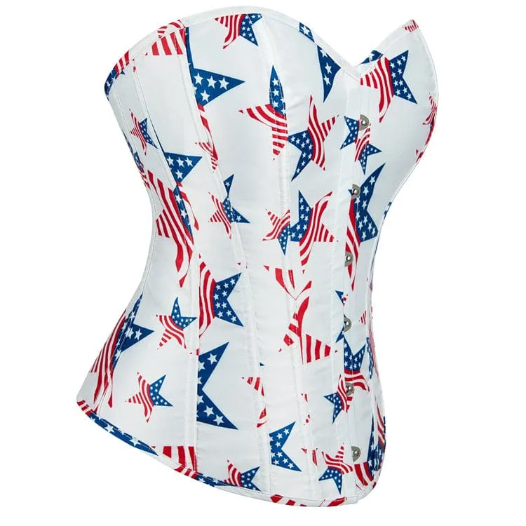 Überbrustkorsett mit Schnürung und Gothic-Stern-Print für Damen