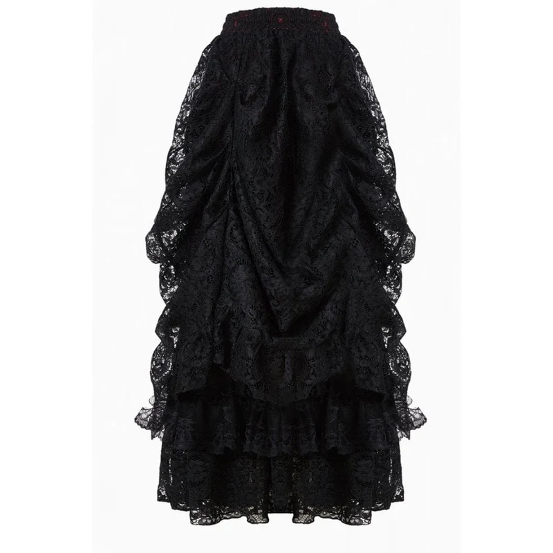Mehrschichtiger Gothic-Spitzen-Maxirock für Damen