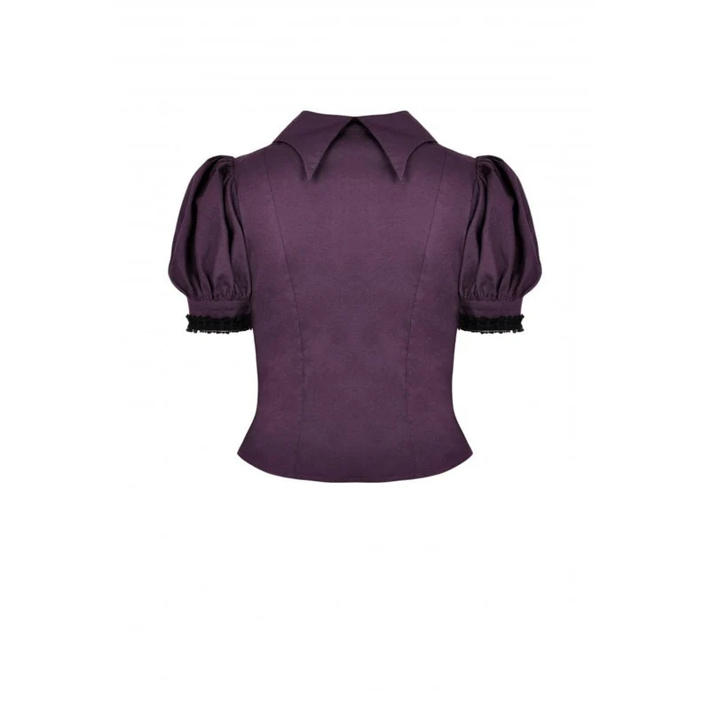 Damen-Hemd im Gothic-Stil mit Puffärmeln und Rüschenkragen