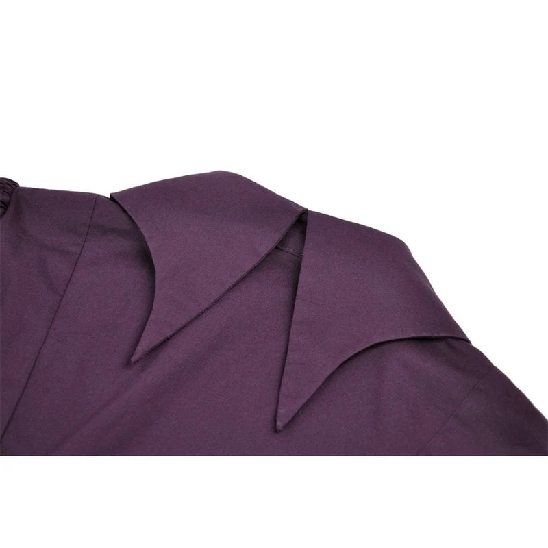 Damen-Hemd im Gothic-Stil mit Puffärmeln und Rüschenkragen