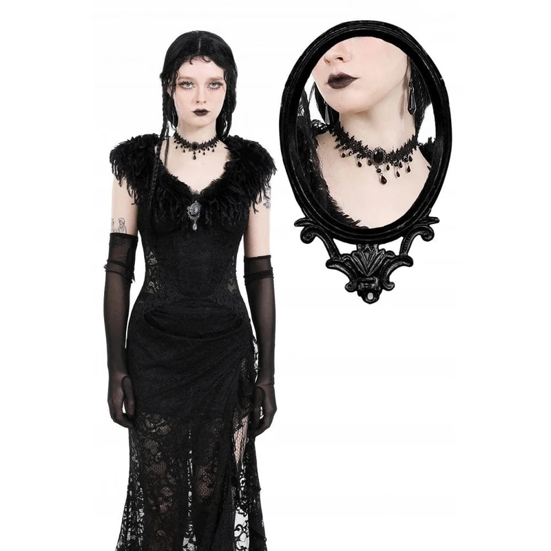 Gotischer Perlen-Spitzen-Choker für Damen