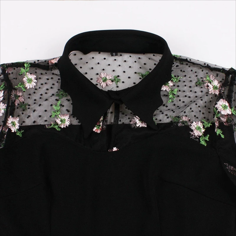 Abendkleid im Gothic-Stil für Damen mit Blumenstickerei und ausgestellten Ärmeln