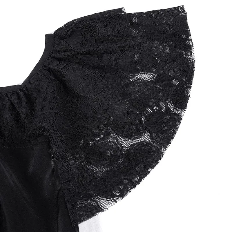 Gothic-Schnürkleid für Damen mit Neckholder und asymmetrischem Saum, Abschlusskleid
