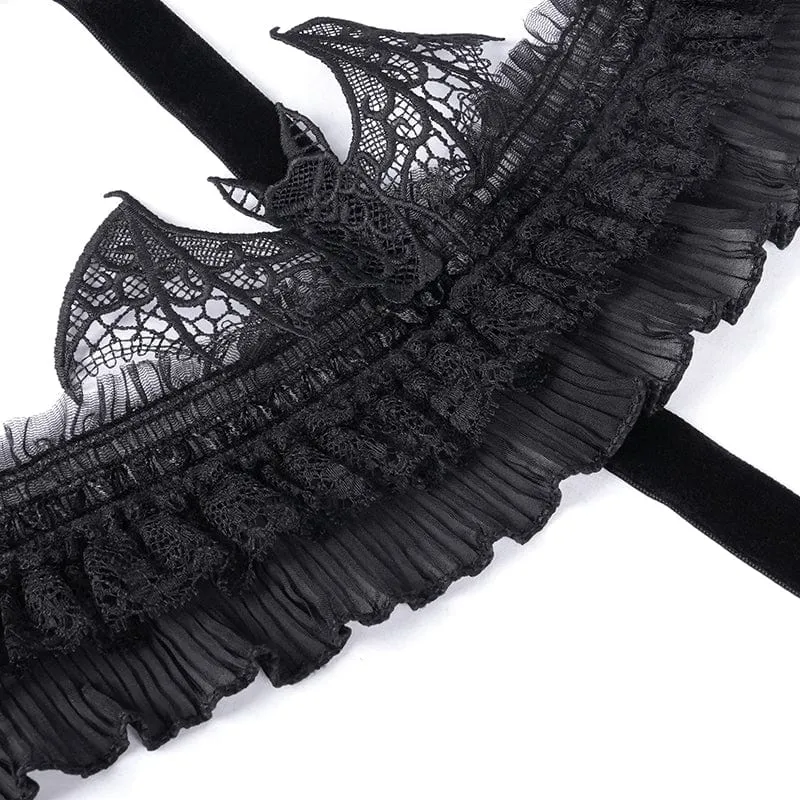 Gothic-Rock mit Riemchen, Cut-Out-Spitze und unregelmäßigem Saum für Damen