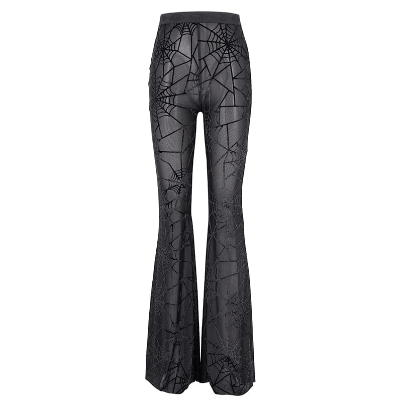 Gothic-Hose aus transparentem Spinnennetz für Damen