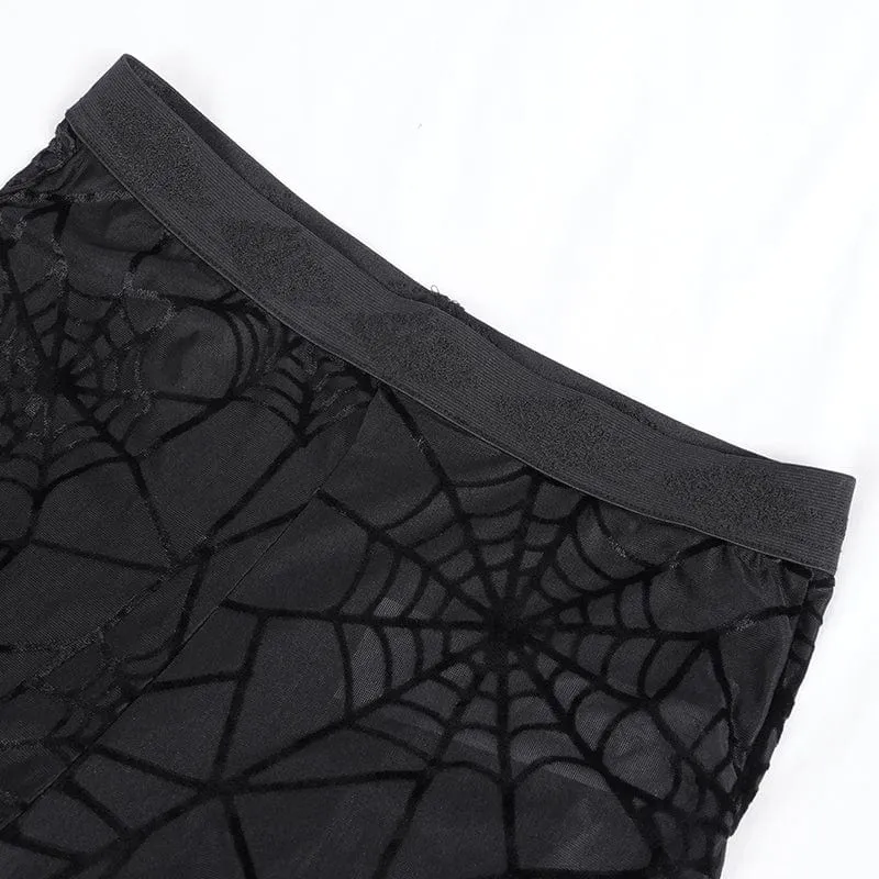 Gothic-Hose aus transparentem Spinnennetz für Damen
