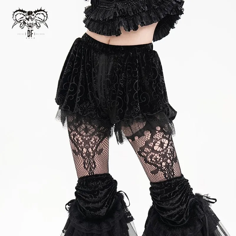 Gothic-Shorts aus Cloud-Samtnetz für Damen