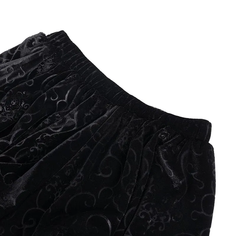 Gothic-Shorts aus Cloud-Samtnetz für Damen