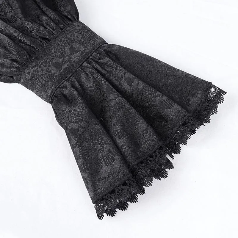 Gothic-Bluse mit Rüschen und Spitze für Damen