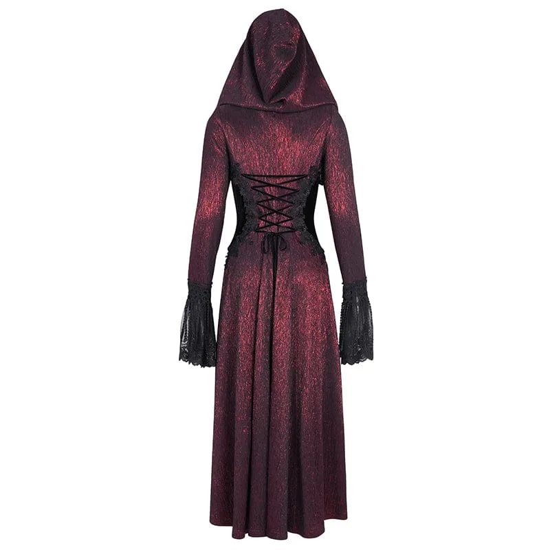 Gothic Jacke mit Schnalle und Quasten für Damen, Rot