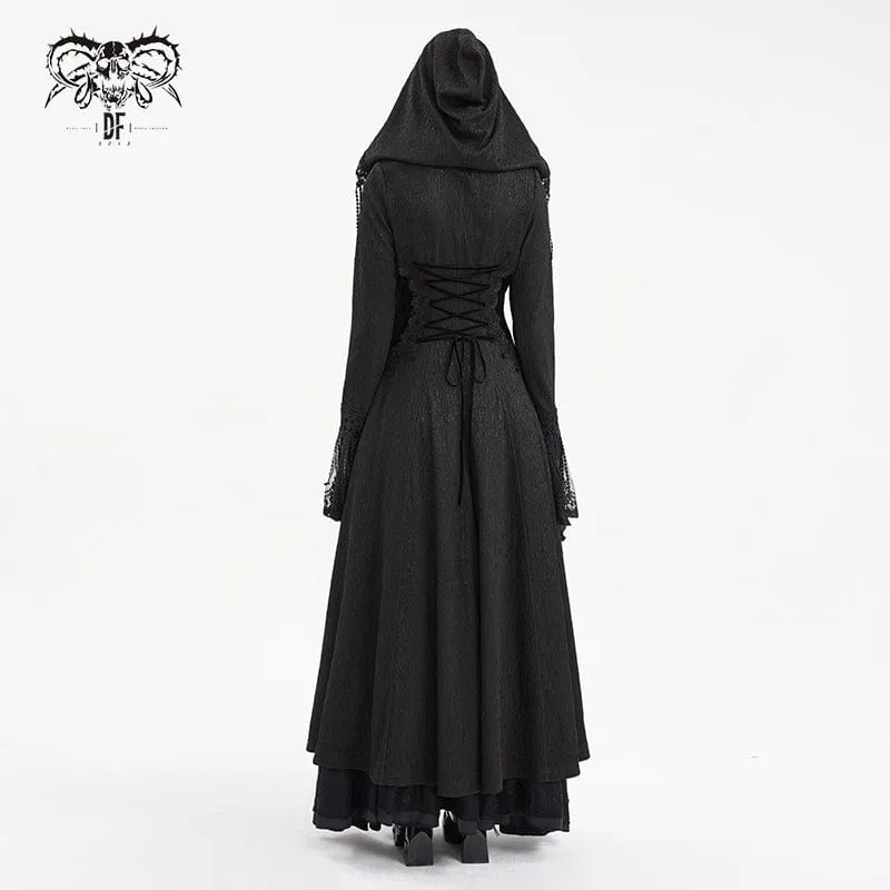Gothic-Jacke mit Schnallenverschluss und Quasten für Damen