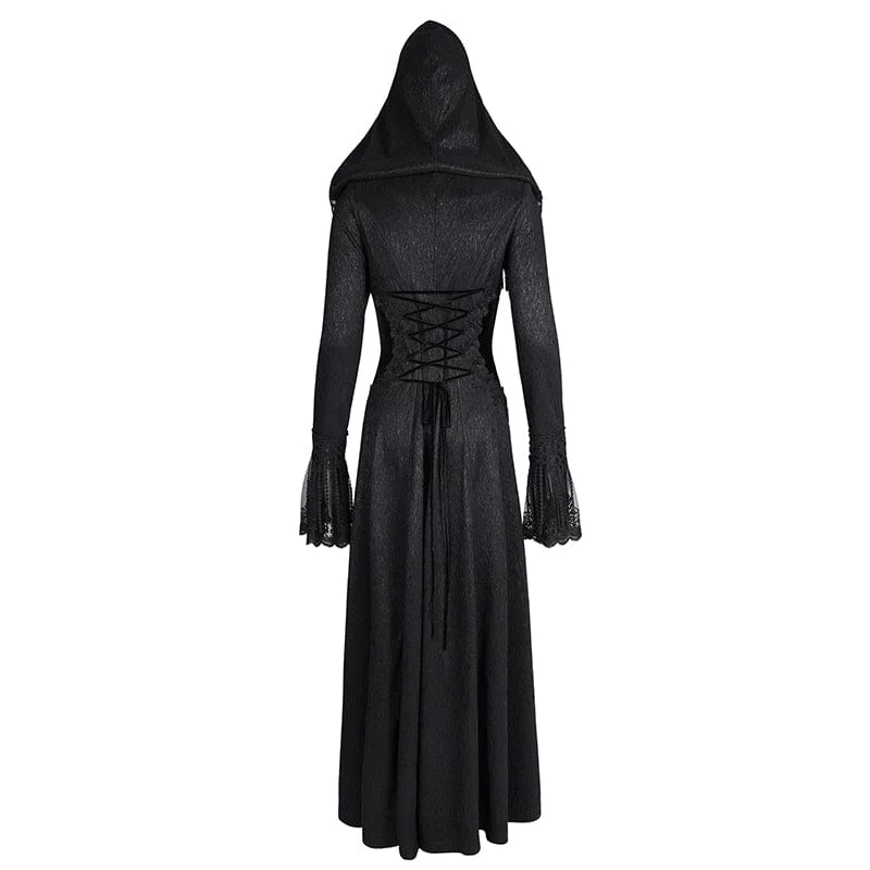 Gothic-Jacke mit Schnallenverschluss und Quasten für Damen