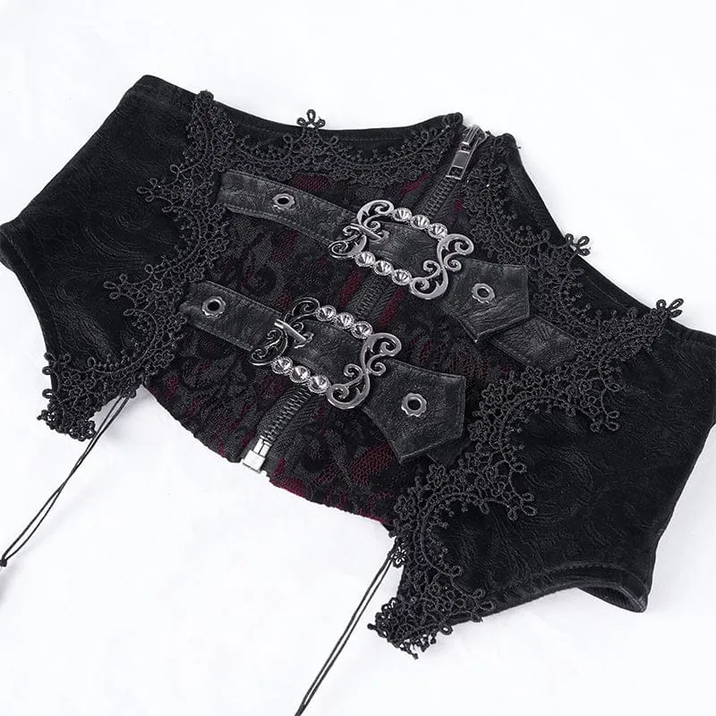 Gothic-Unterbrustkorsett mit Quasten und Schnalle für Damen