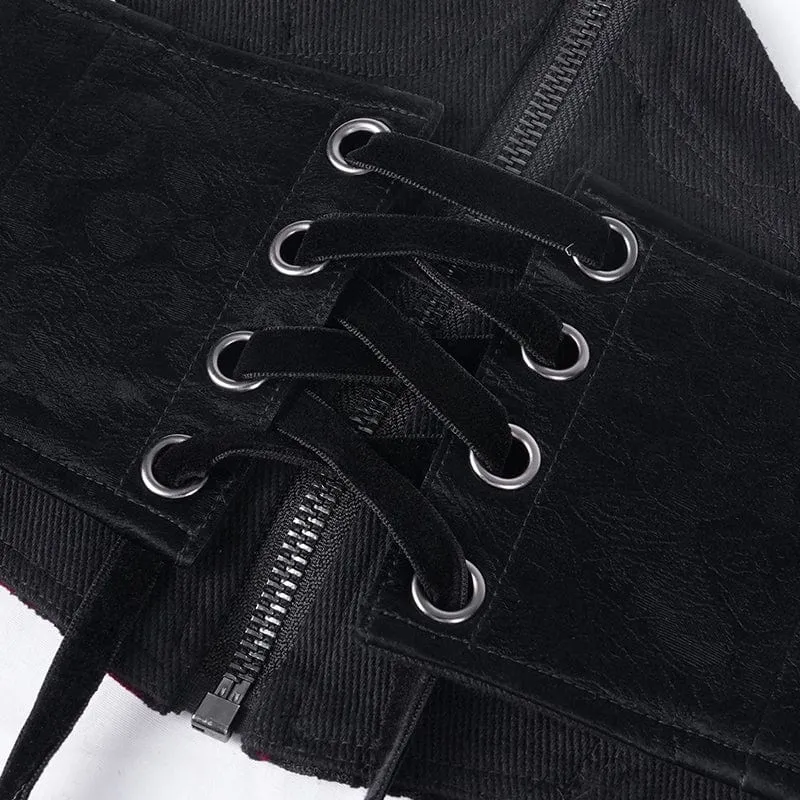 Gothic-Unterbrustkorsett mit Quasten und Schnalle für Damen