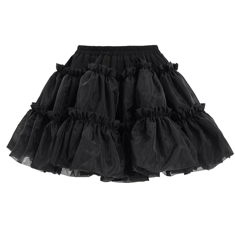 Kurzer Gothic-Rock aus gerüschtem Mesh mit Bubble-Effekt für Damen