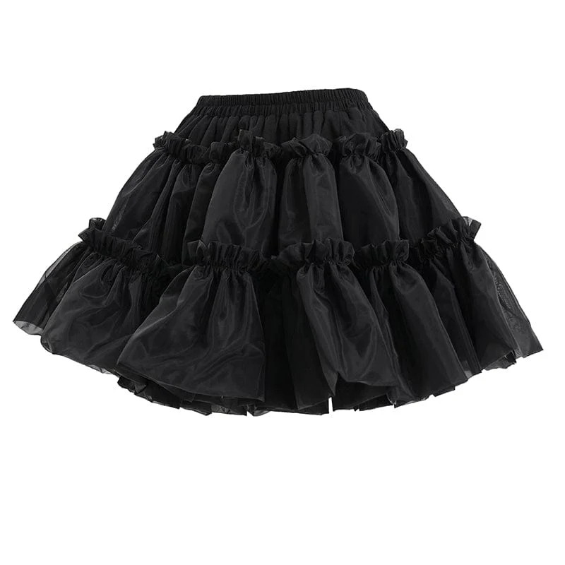 Kurzer Gothic-Rock aus gerüschtem Mesh mit Bubble-Effekt für Damen