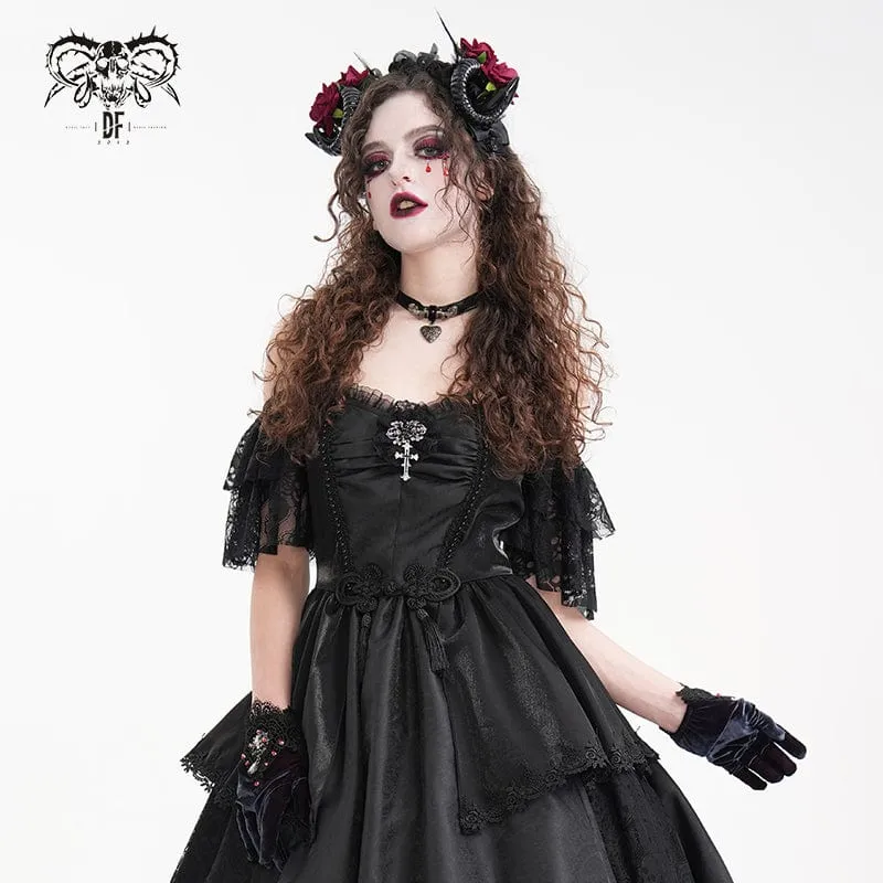 Gothic-Haarschmuck für Damen aus Horn und Rose