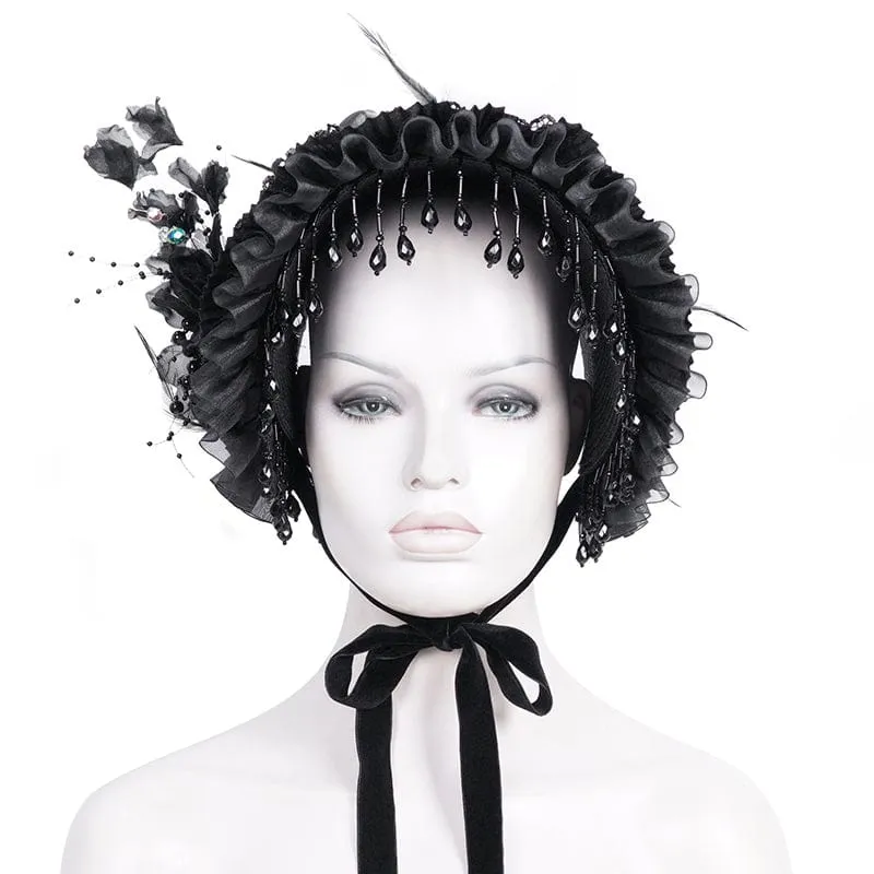 Gothic-Haarschmuck für Damen mit Quasten und Blumenmuster