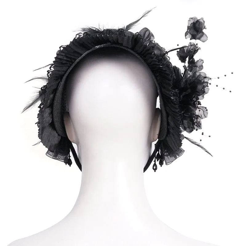 Gothic-Haarschmuck für Damen mit Quasten und Blumenmuster