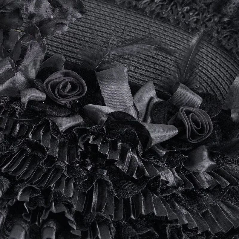 Gothic-Haarschmuck für Damen mit Quasten und Blumenmuster