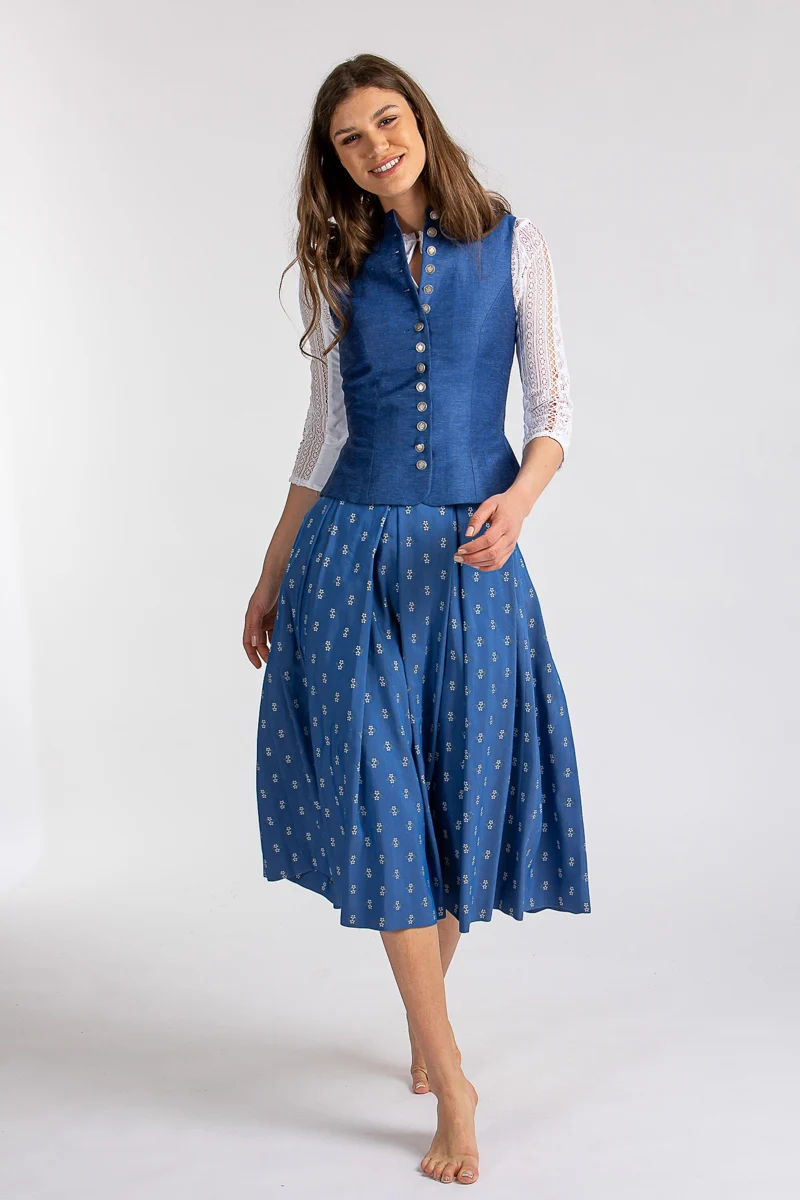Almliebe Trachtenrock Fritzi blau
