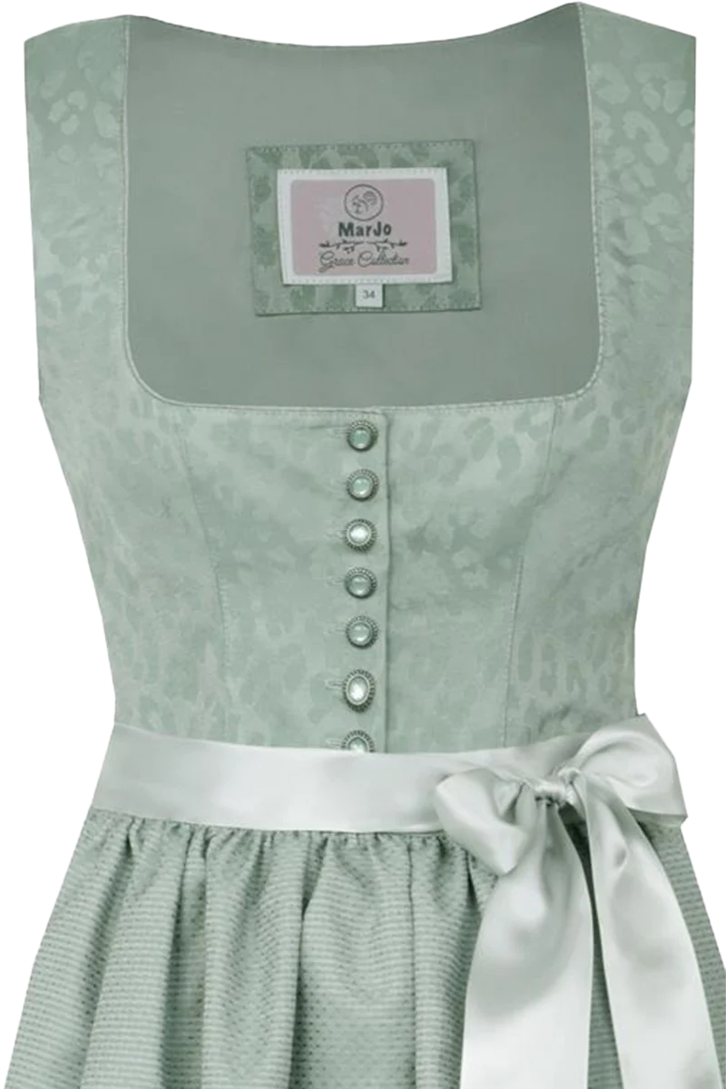 Midi-Dirndl mit eckigem Ausschnitt und Leomuster