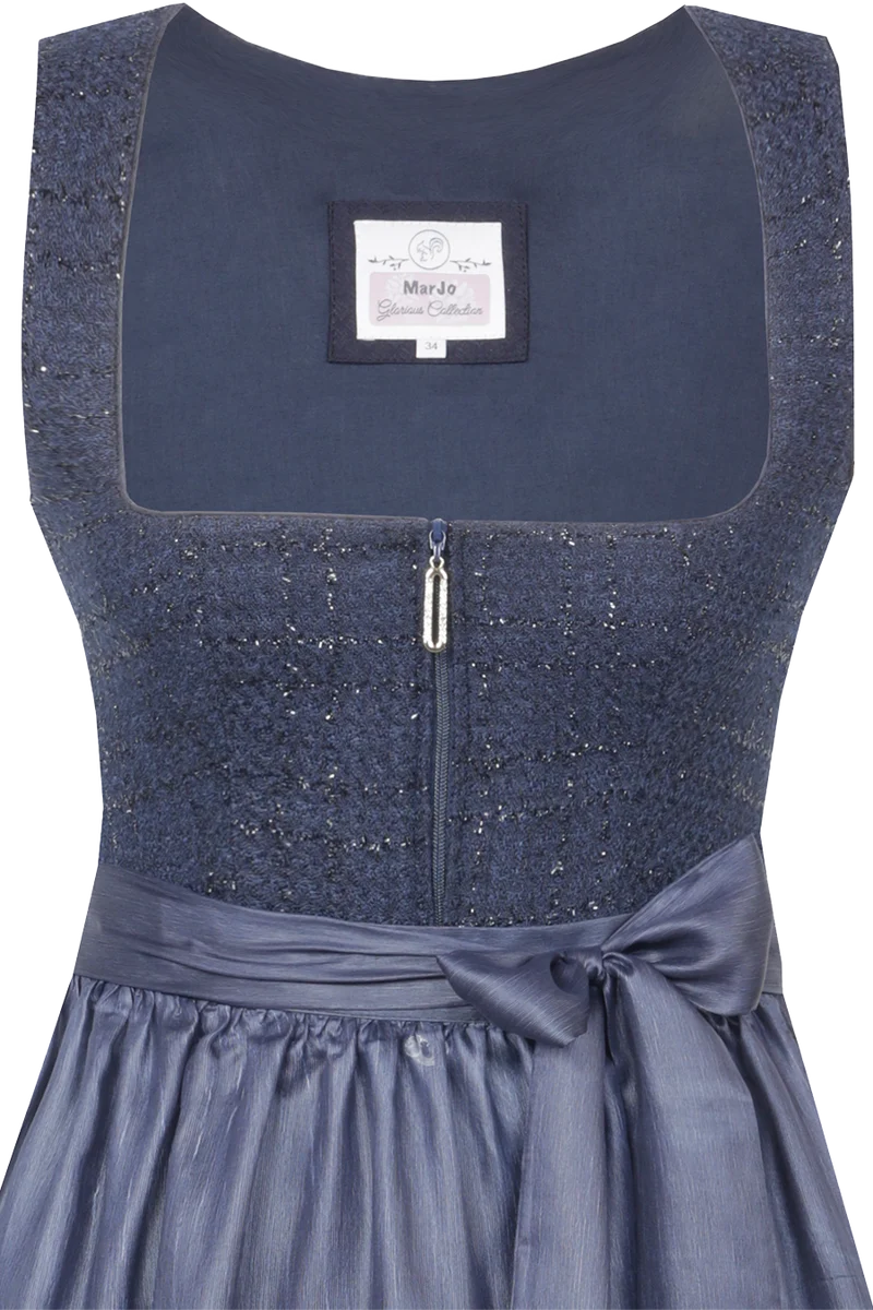 Midi-Dirndl im edlen Bouclé-Look - nachtblau