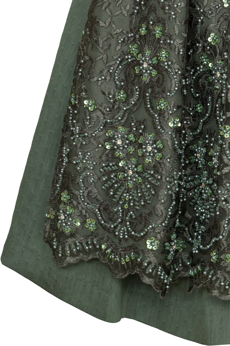 Midi-Samtdirndl mit Paillettenschürze