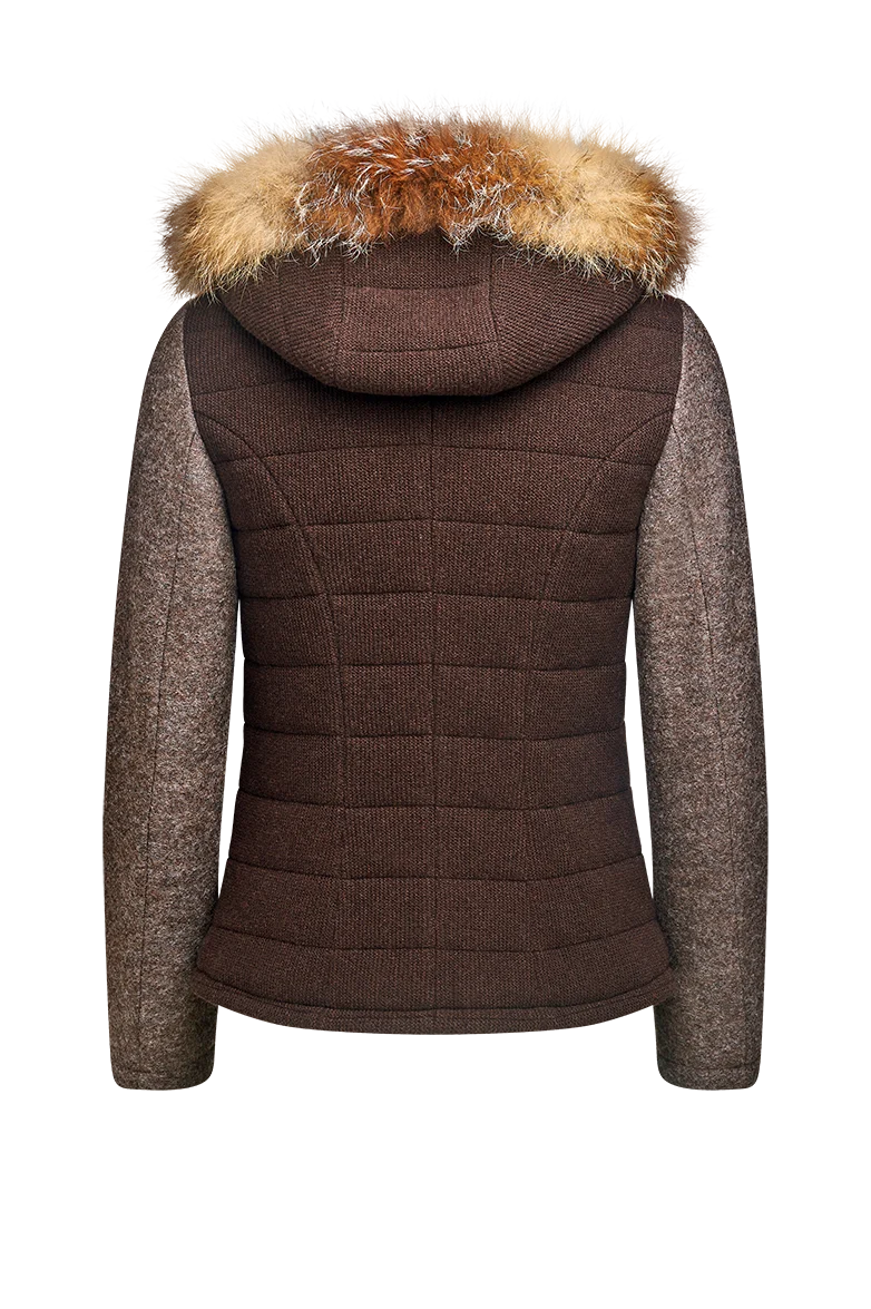 Stepp-Strickjacke mit Walk und Fuchs