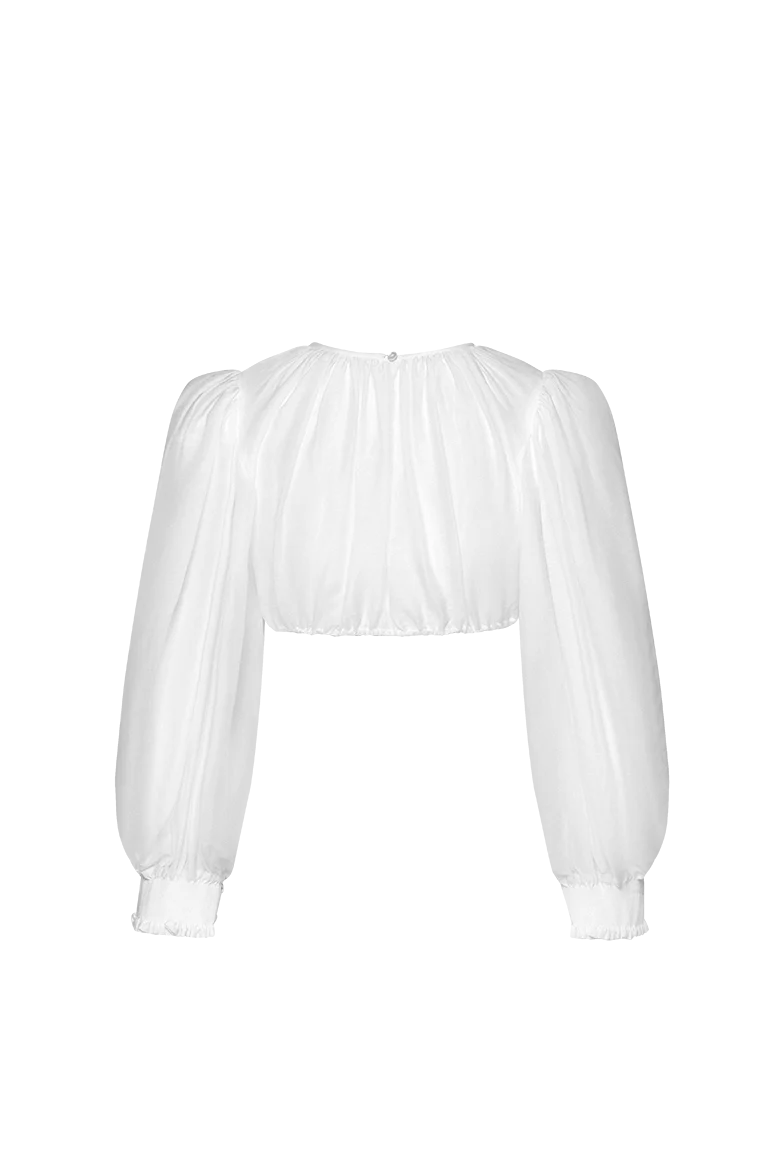 Faltenbesetzte Dirndlbluse