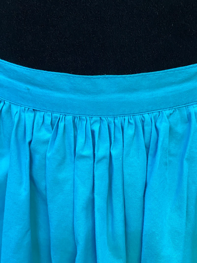 Vintage Dirndlschürze türkis kurz – Baumwolle Trachten Schürze Damen