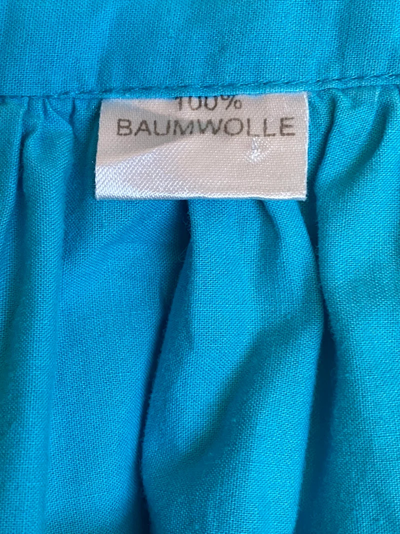 Vintage Dirndlschürze türkis kurz – Baumwolle Trachten Schürze Damen