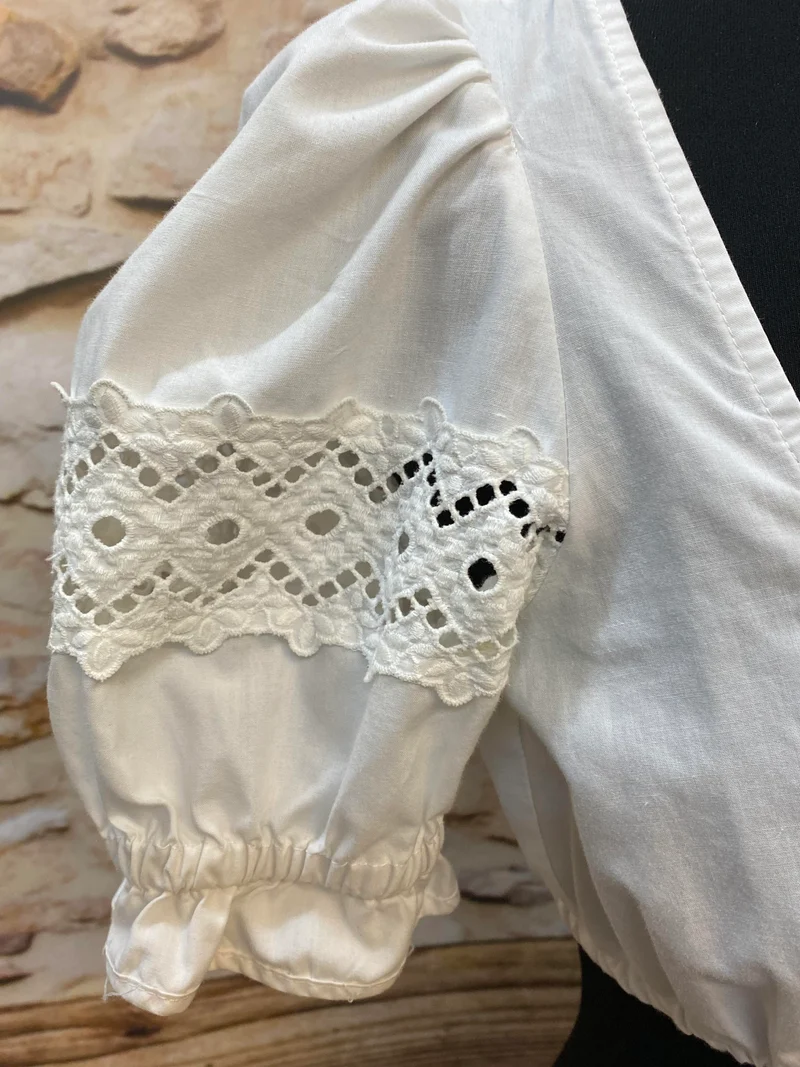 Vintage Dirndlbluse weiß - Landhaus, Gr. 34