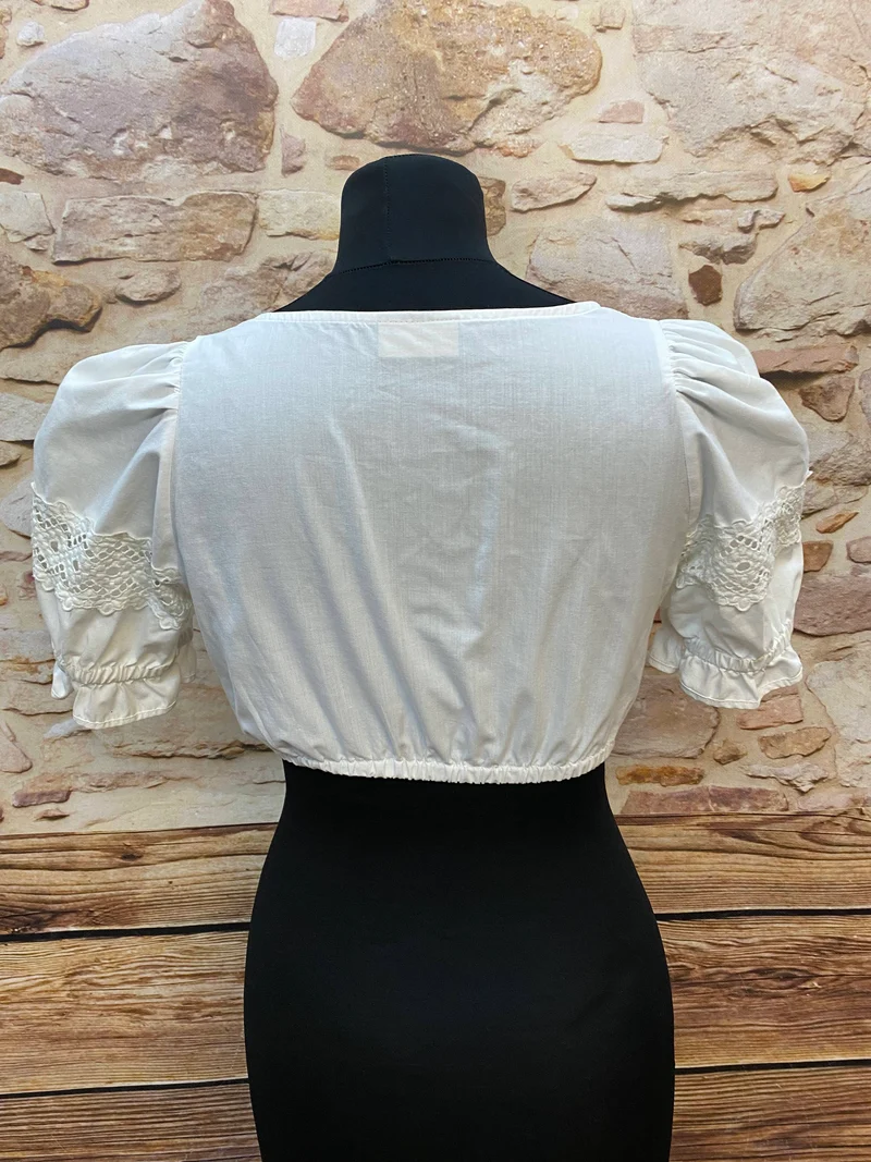 Vintage Dirndlbluse weiß - Landhaus, Gr. 34