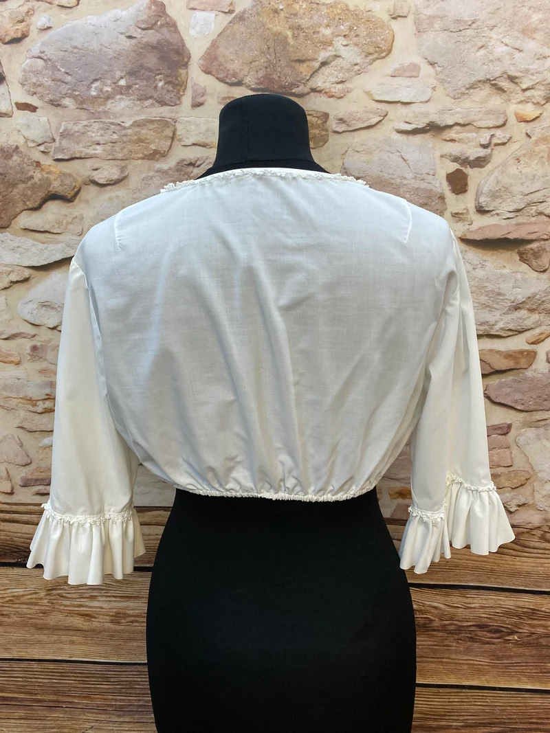 Dirndlbluse weiß - Spitze, Gr.44