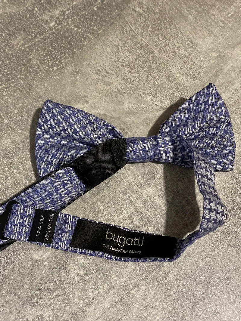 Bugatti Herrenfliege Blau Grau Hahnentritt – Elegante Vintage-Optik
