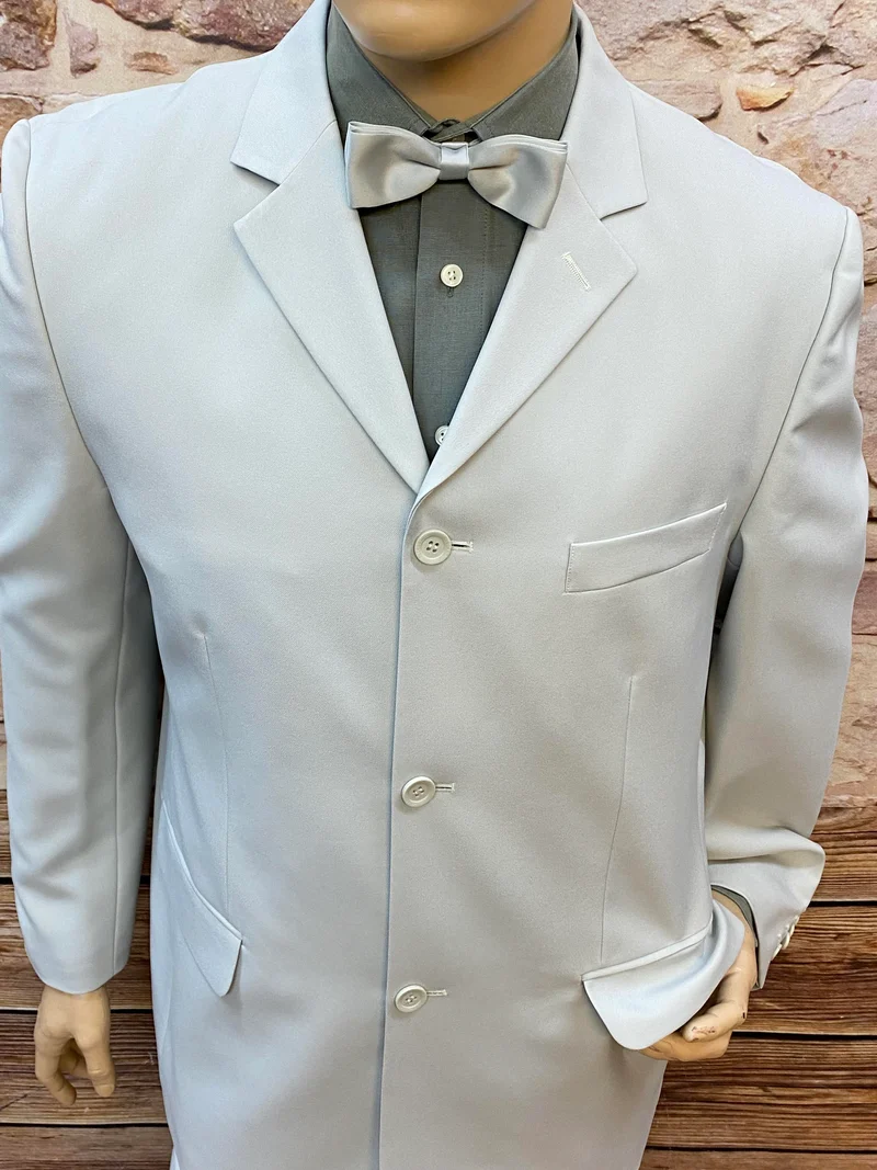 20er Jahre Gatsby Herren Outfit Gr. 52 in Hellgrau mit Weste & Schiebermütze