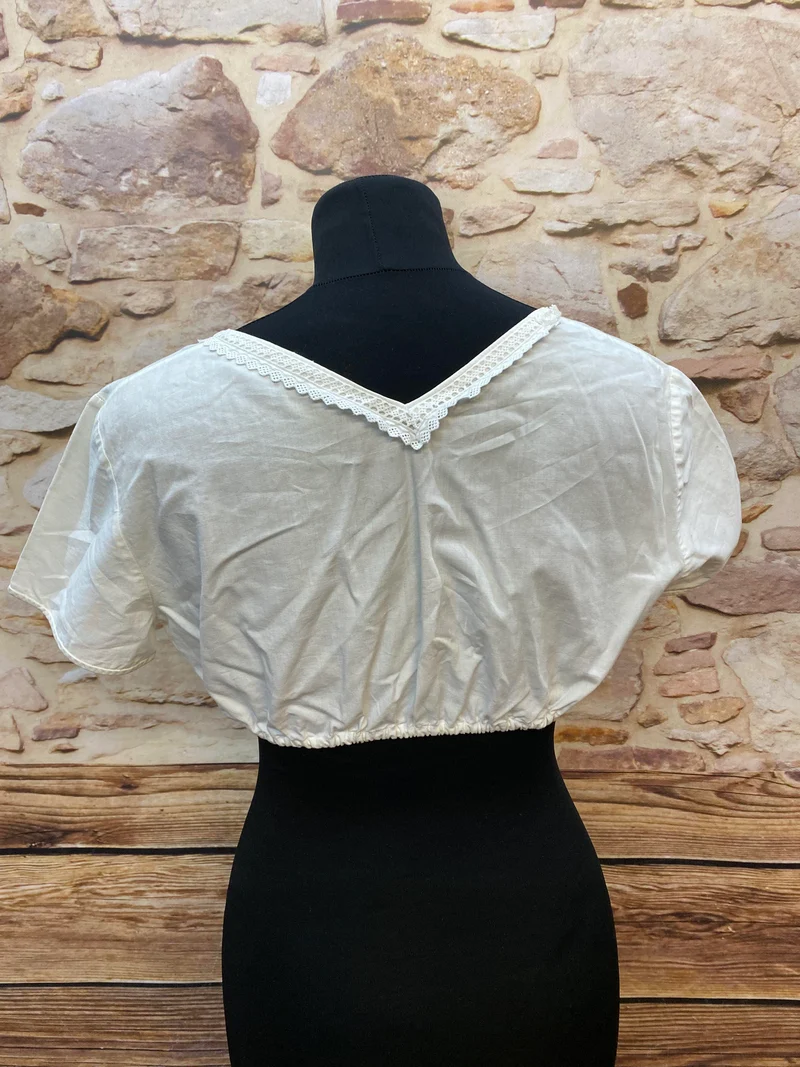 Vintage Dirndlbluse weiß - 1980er, Gr.40