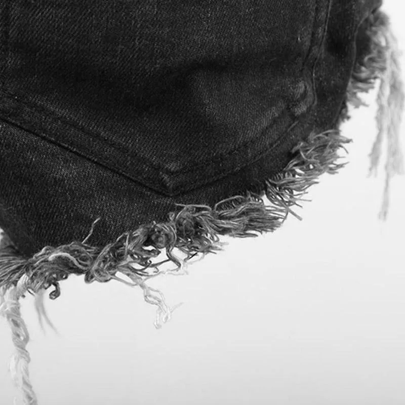 Damen-Jeansshorts mit Punk-Spitze