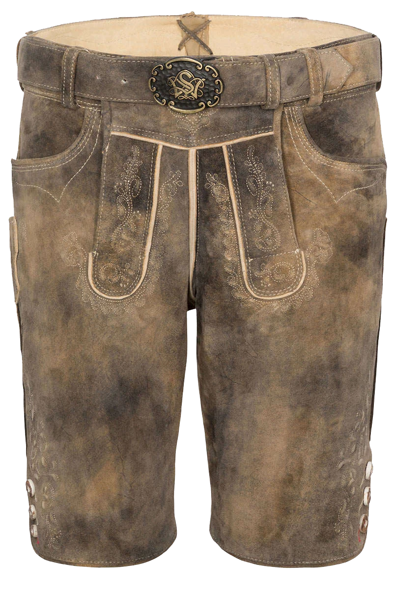 Herren Lederhose kurz mit Gürtel