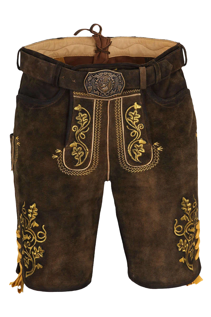 Herren Lederhose kurz mit Gürtel