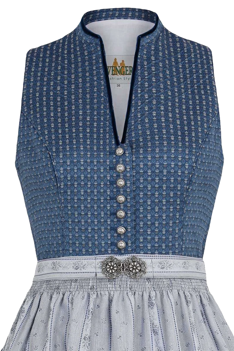 Midi Dirndl mit Broschenschürze