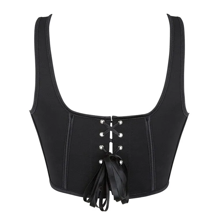 Mattes Gothic-Vollbrustkorsett mit Schnürung für Damen