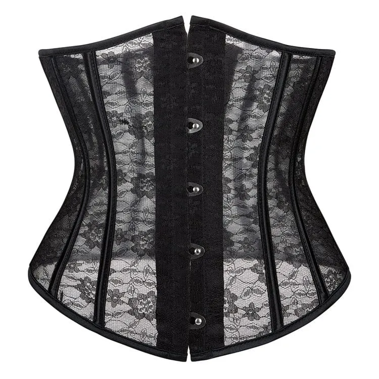 Damen Gothic-Unterbrustkorsett mit floraler Spitze und Splice