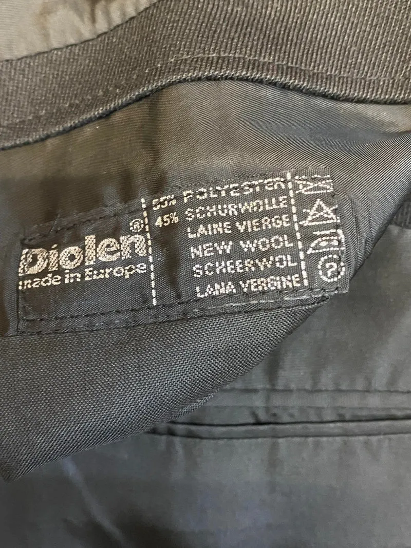 Vintage Sakko 1970er – Schwarz, Schurwollmix, Gr. ca. 56